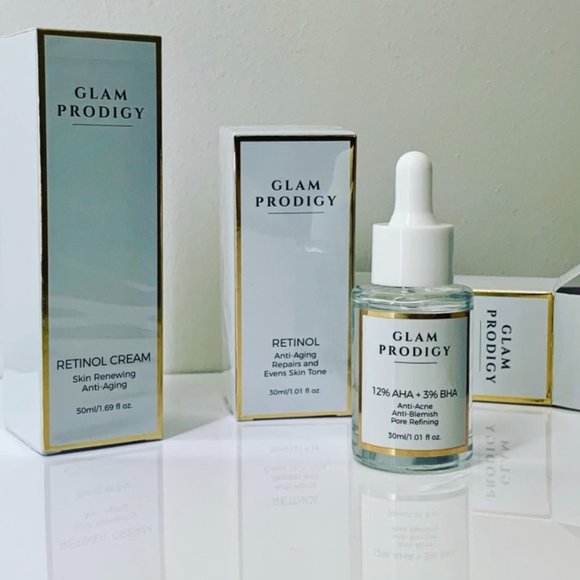 Glam Prodigy Skincare for fine lines/wrinkles (serum & cream) and acne serum - Picture 3 of 6